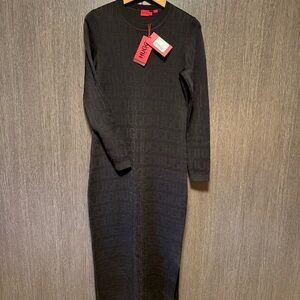 HUGO Black Long Sleeve Dress